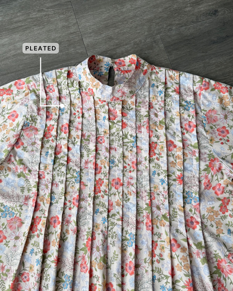 [TOP ONLY] Fluerie Cotton Pleated Ruffle Flowy Blouse – HAURA WEAR