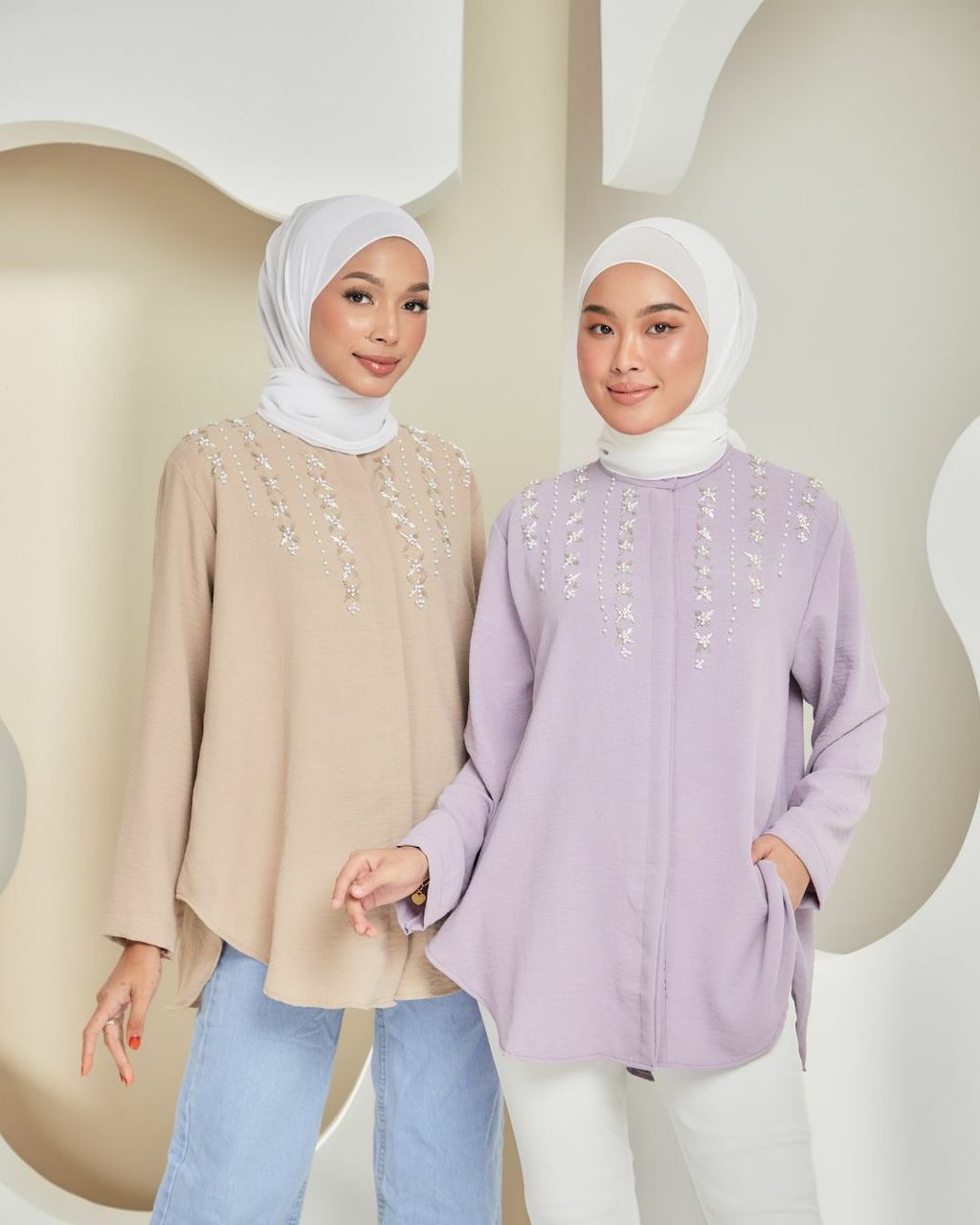 haura-wear-zehra-kaftan-midi-dress-blouse-shirt-long-sleeve-baju-muslimah-baju-perempuan-shirt-blouse-baju