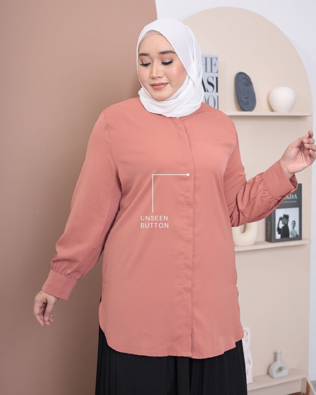 haura-wear-casey-kemeja-lengan panjang-kemeja labuh-baju labuh-tunic-kaftan-midi-dress-blouse-shirt-long-sleeve-baju-muslimah-baju-perempuan-shirt-blouse-baju (4)