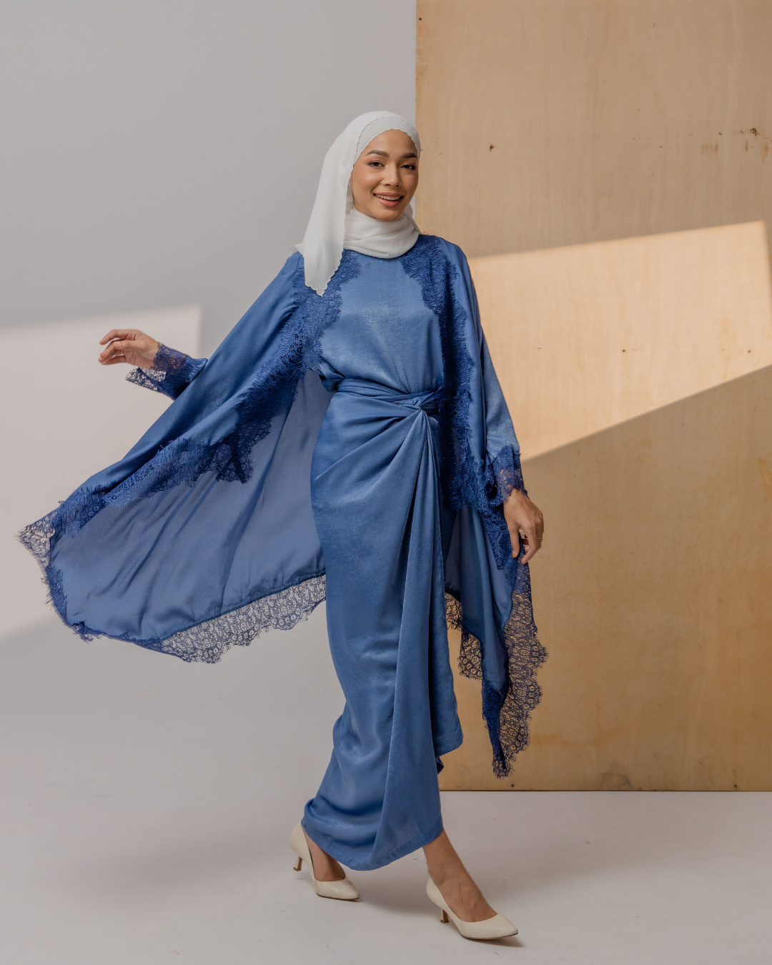 [HAURAYA 2023] Qameela Kaftan Lace With Pario – HAURA WEAR