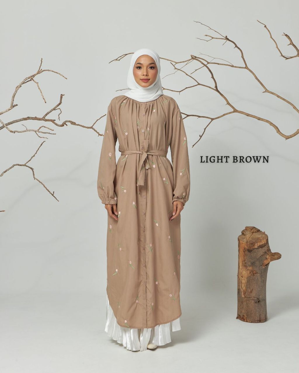 haura-wear-evie-dress-lengan panjang-kemeja labuh-baju labuh-tunic-kaftan-midi-dress-blouse-shirt-long-sleeve-baju-muslimah-baju-perempuan-shirt-blouse-baju (5)