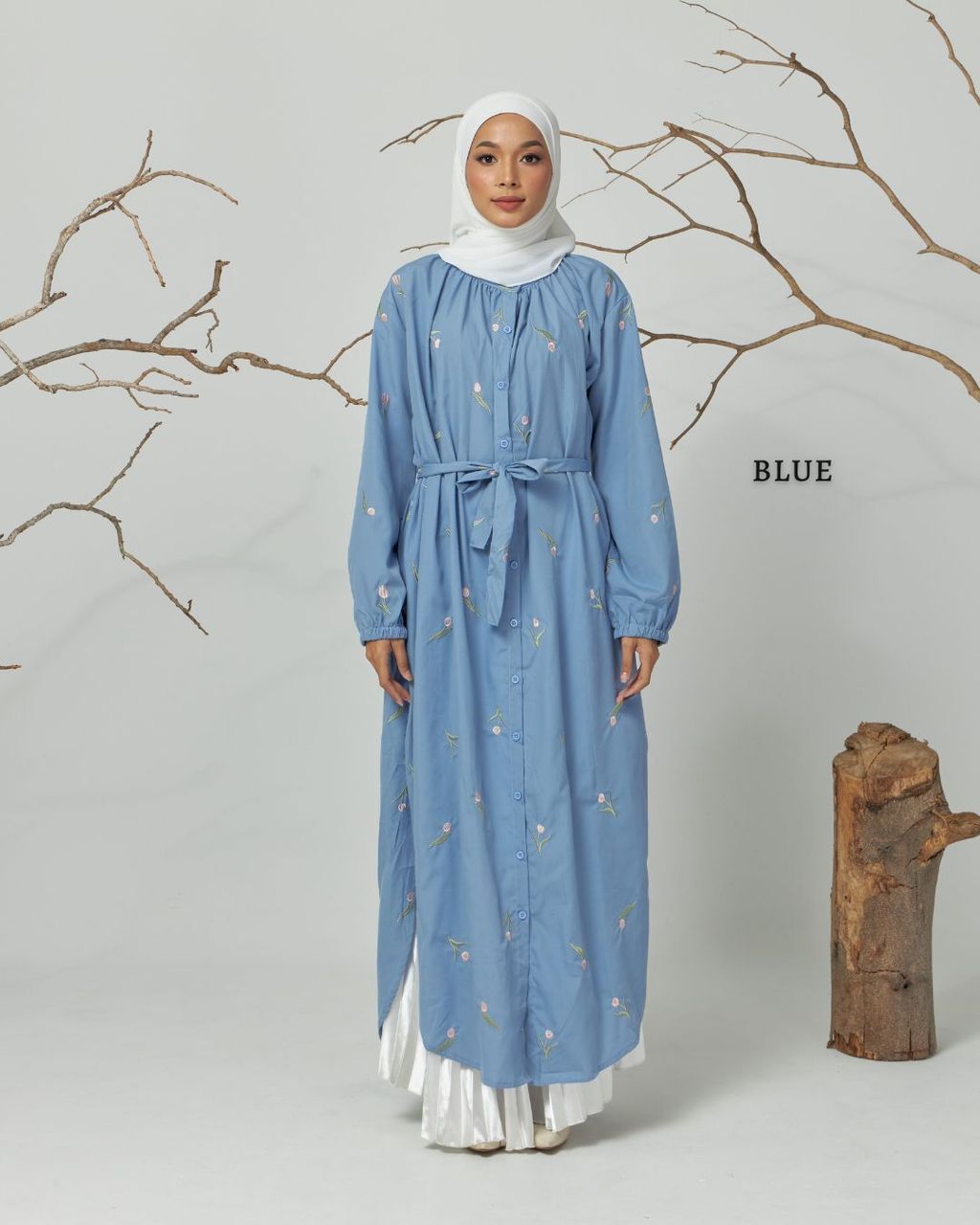 haura-wear-evie-dress-lengan panjang-kemeja labuh-baju labuh-tunic-kaftan-midi-dress-blouse-shirt-long-sleeve-baju-muslimah-baju-perempuan-shirt-blouse-baju (1)