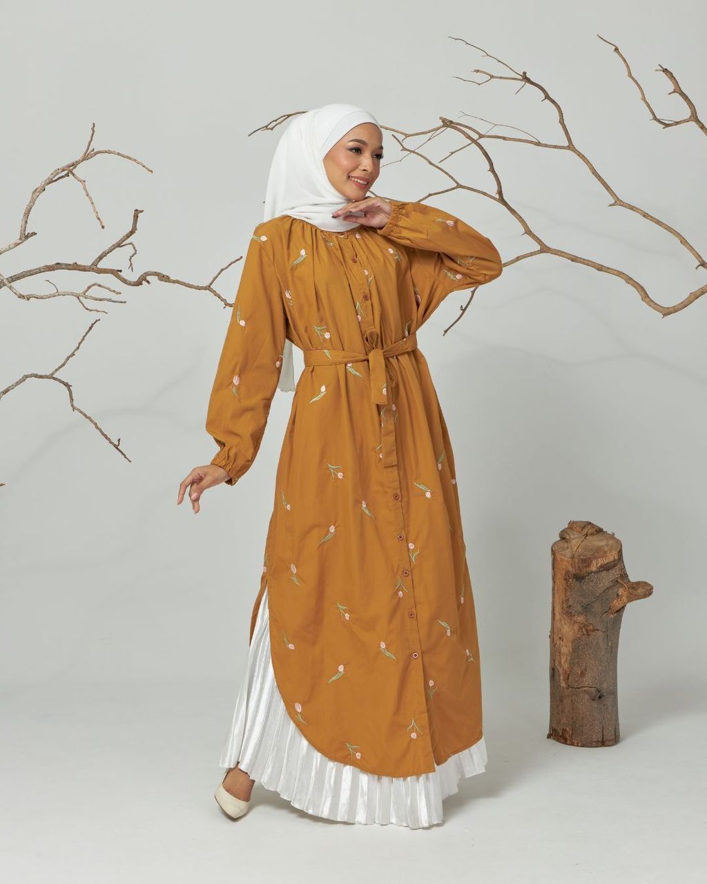 haura-wear-evie-dress-lengan panjang-kemeja labuh-baju labuh-tunic-kaftan-midi-dress-blouse-shirt-long-sleeve-baju-muslimah-baju-perempuan-shirt-blouse-baju (19)