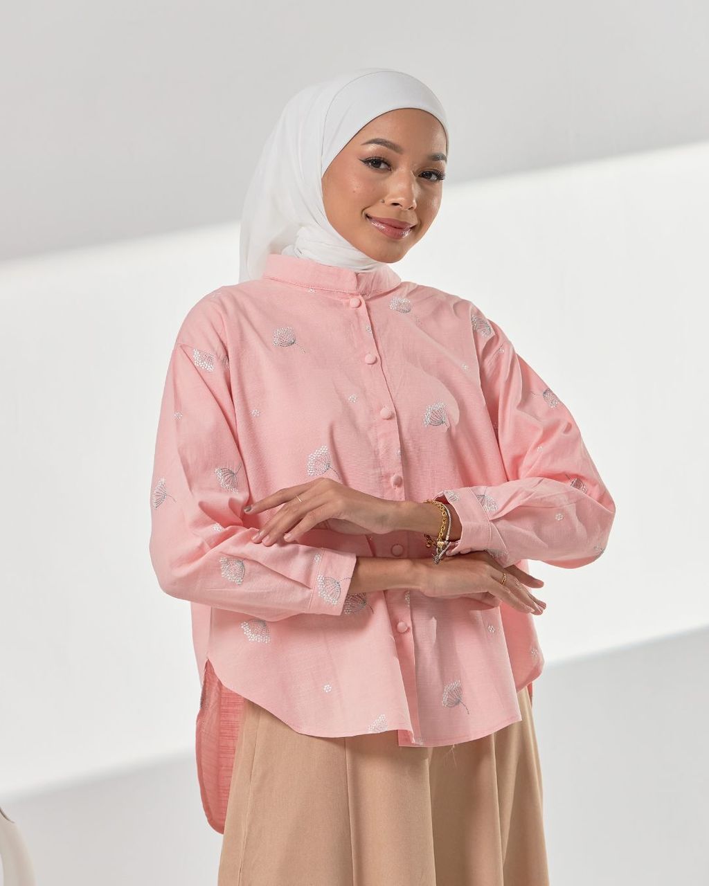 haura-wear-estelle-blouse-lengan panjang-kemeja labuh-baju labuh-tunic-kaftan-midi-dress-blouse-shirt-long-sleeve-baju-muslimah-baju-perempuan-shirt-blouse-baju (4)