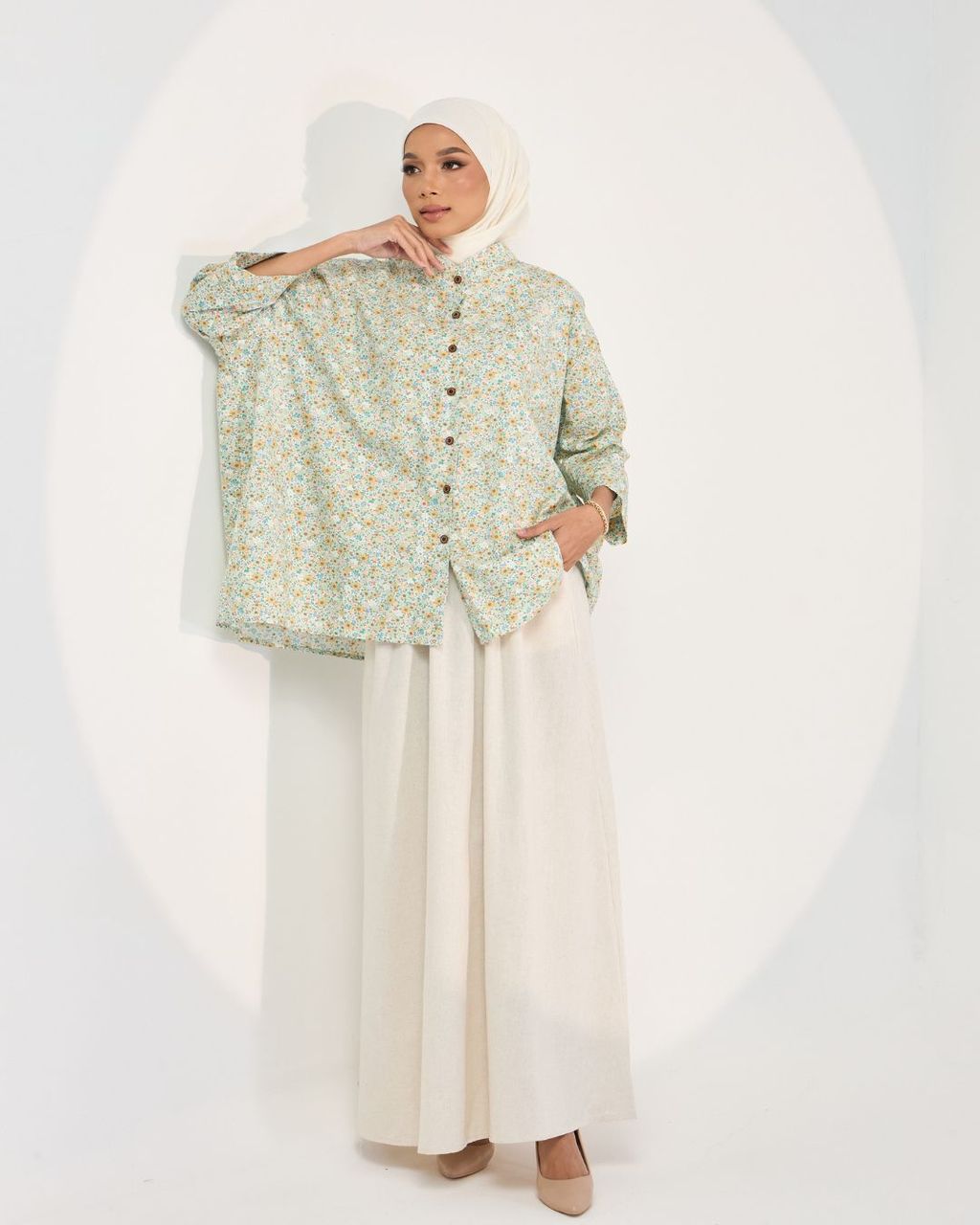 haura-wear-lucy-blouse-lengan panjang-kemeja labuh-baju labuh-tunic-kaftan-midi-dress-blouse-shirt-long-sleeve-baju-muslimah-baju-perempuan-shirt-blouse-baju (4)