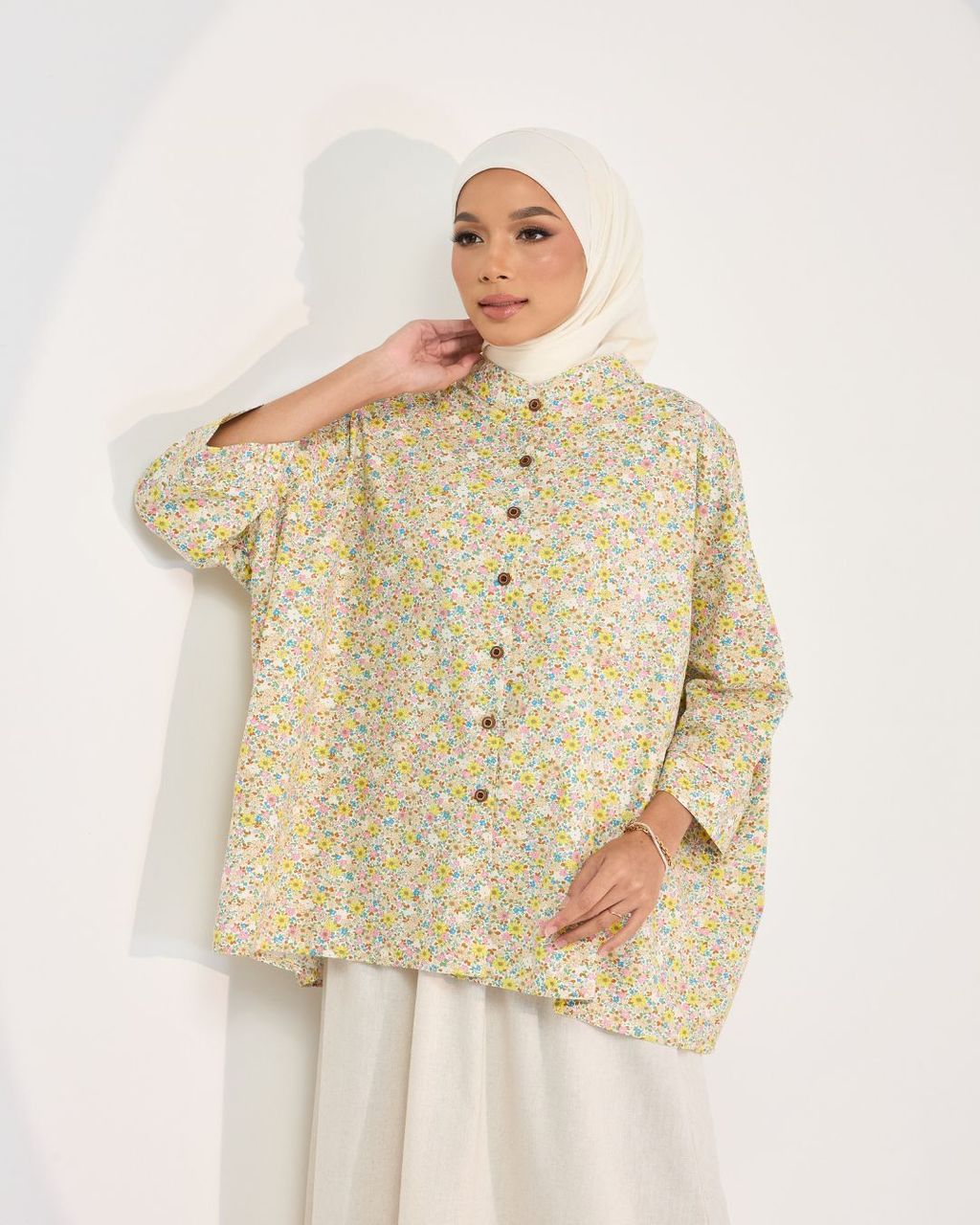 haura-wear-lucy-blouse-lengan panjang-kemeja labuh-baju labuh-tunic-kaftan-midi-dress-blouse-shirt-long-sleeve-baju-muslimah-baju-perempuan-shirt-blouse-baju (9)