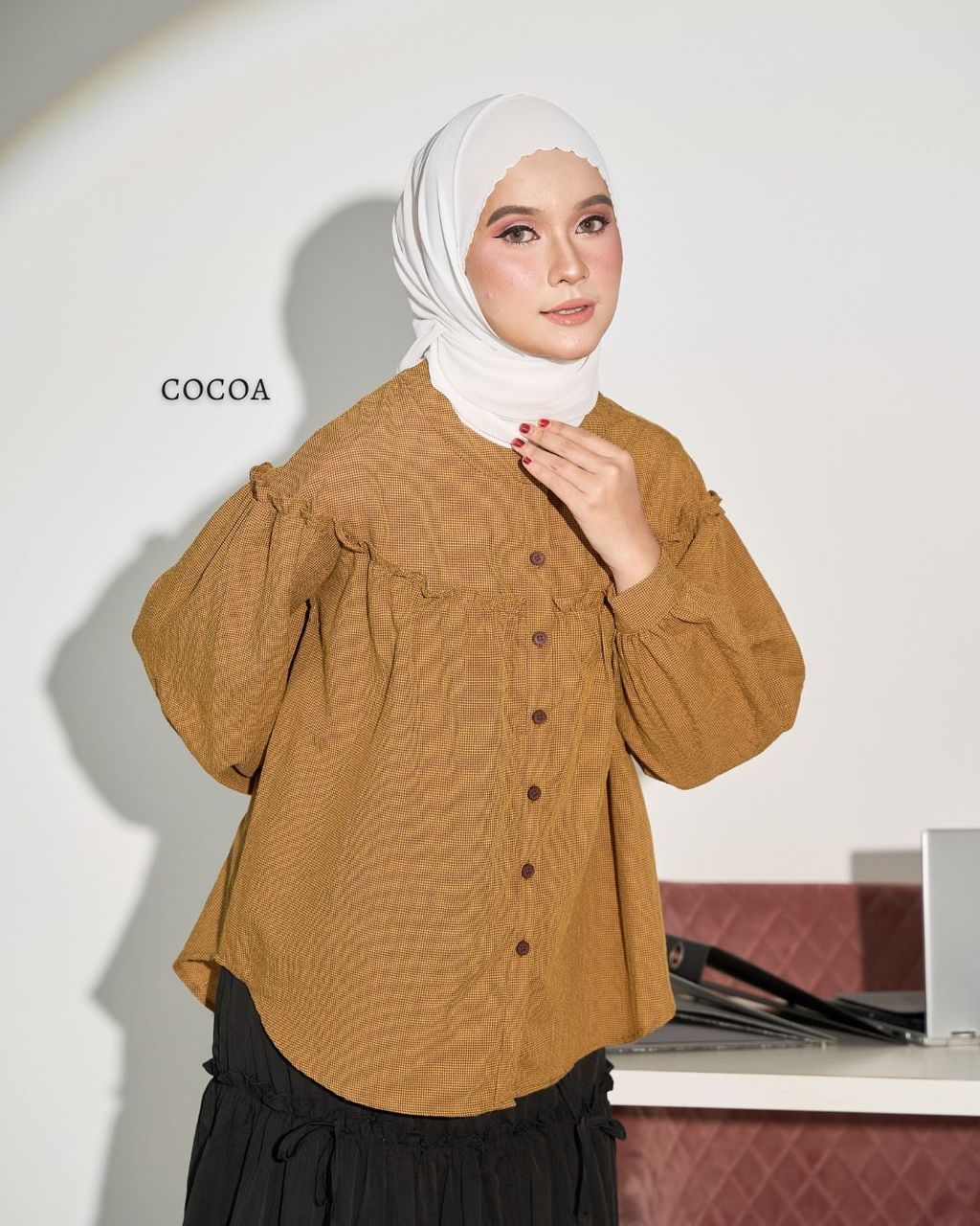 haura-wear-nessa-blouse-lengan panjang-kemeja labuh-baju labuh-tunic-kaftan-midi-dress-blouse-shirt-long-sleeve-baju-muslimah-baju-perempuan-shirt-blouse-baju (2)