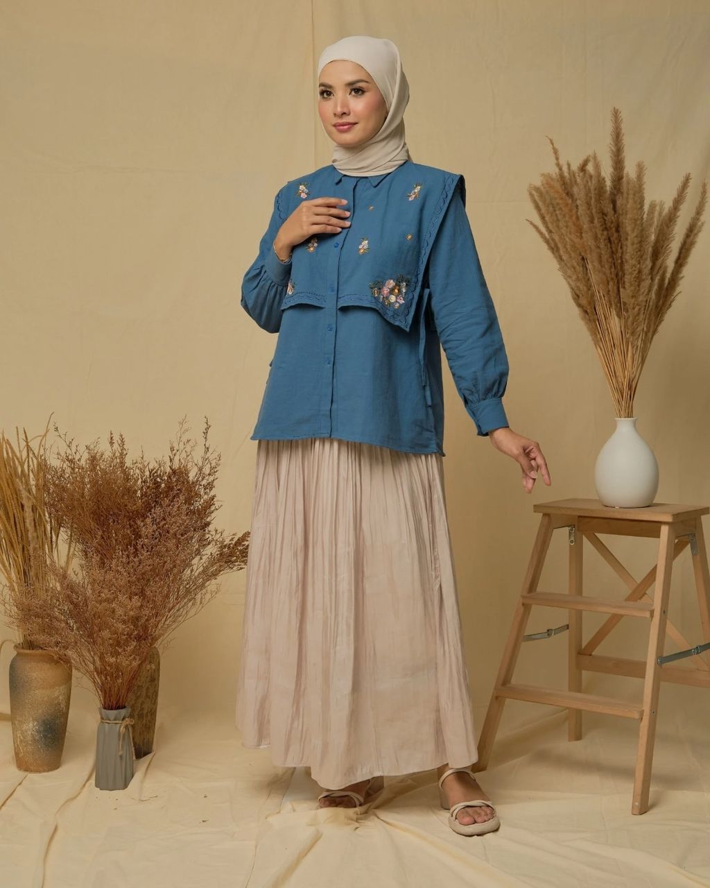 haura-wear-elvy-blouse-lengan panjang-kemeja labuh-baju labuh-tunic-kaftan-midi-dress-blouse-shirt-long-sleeve-baju-muslimah-baju-perempuan-shirt-blouse-baju (7)