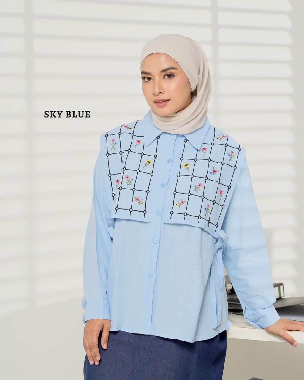 haura-wear-steffie-blouse-lengan panjang-kemeja labuh-baju labuh-tunic-kaftan-midi-dress-blouse-shirt-long-sleeve-baju-muslimah-baju-perempuan-shirt-blouse-baju (8)