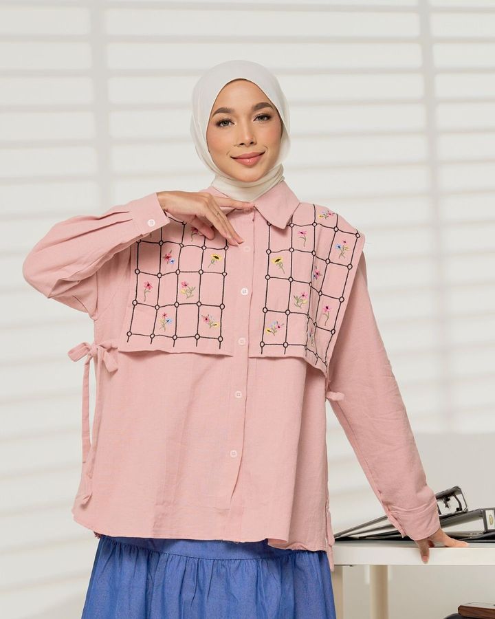 haura-wear-steffie-blouse-lengan panjang-kemeja labuh-baju labuh-tunic-kaftan-midi-dress-blouse-shirt-long-sleeve-baju-muslimah-baju-perempuan-shirt-blouse-baju (6)