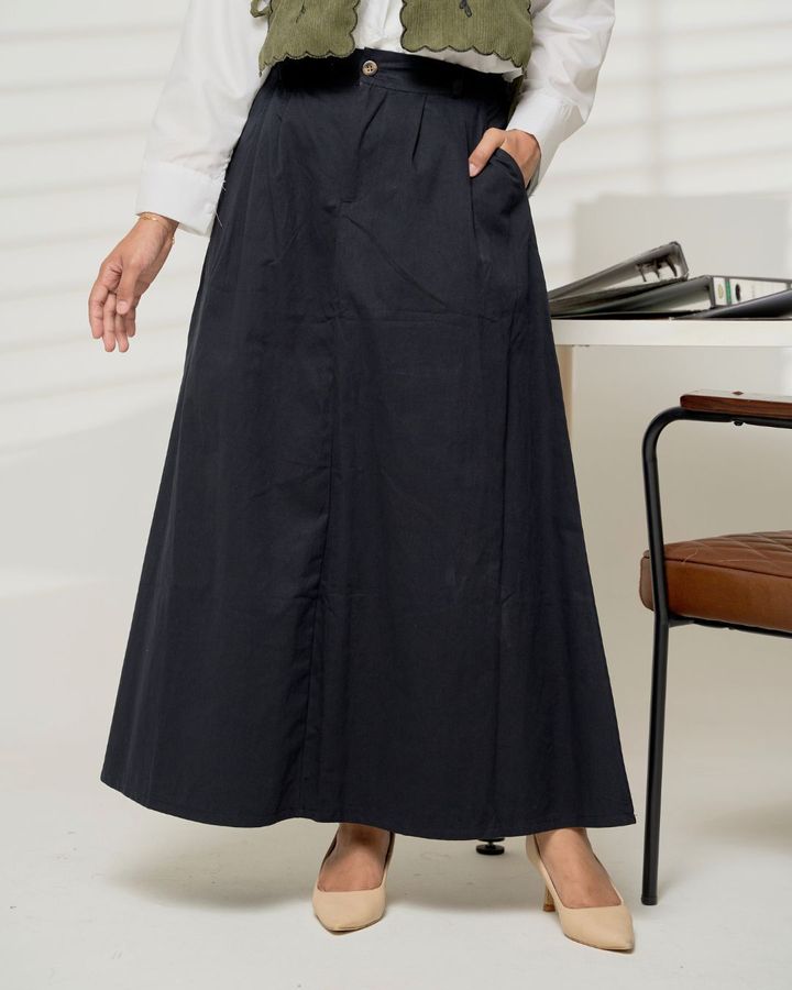 haura-wear-Levi-skirt-cotton-long-skirt-muslimah-skirt-perempuan-palazzo-pants-sluar