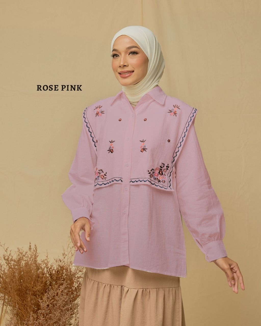 haura-wear-elvy-blouse-lengan panjang-kemeja labuh-baju labuh-tunic-kaftan-midi-dress-blouse-shirt-long-sleeve-baju-muslimah-baju-perempuan-shirt-blouse-baju