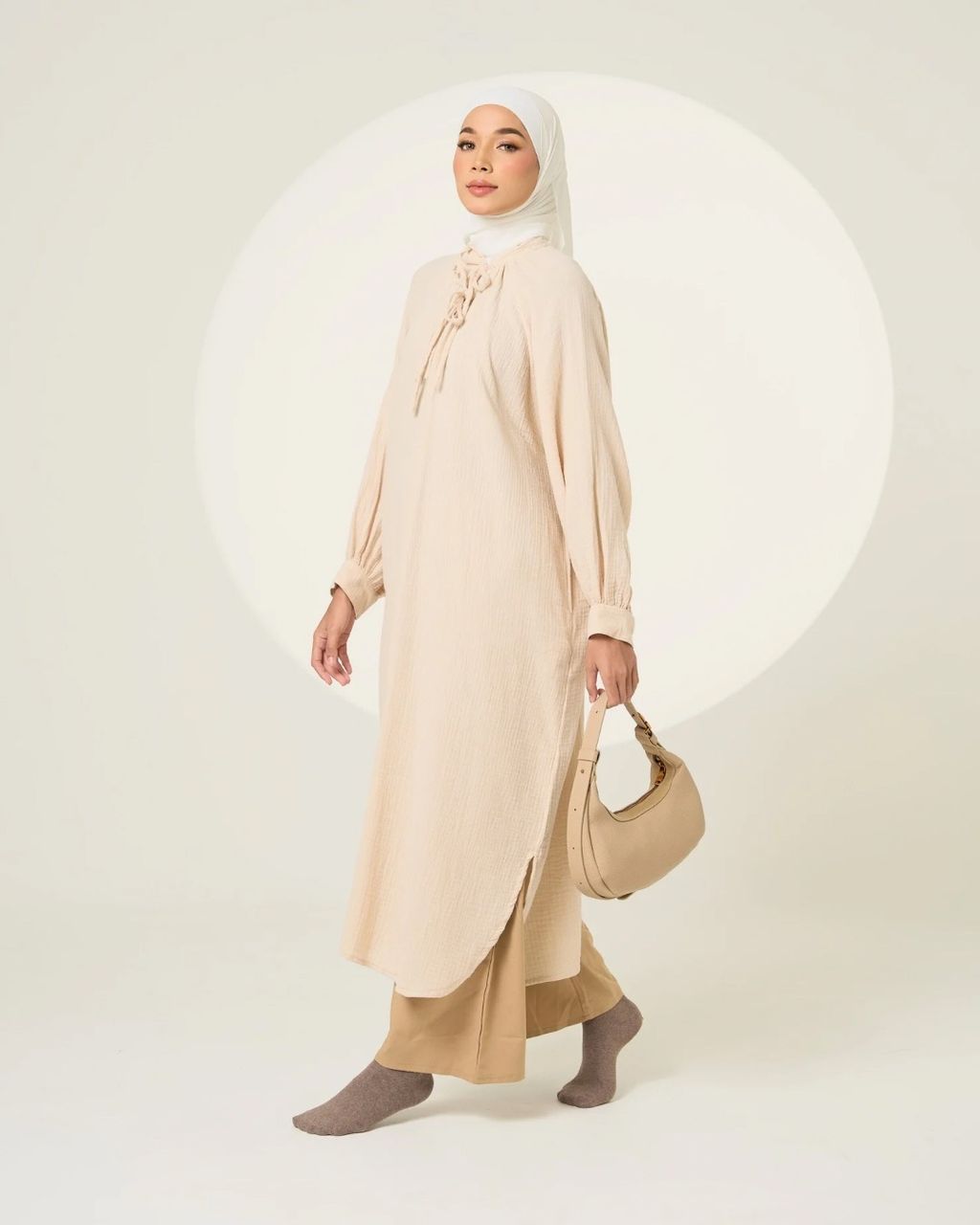 haura-wear-michelle-blouse-lengan panjang-kemeja labuh-baju labuh-tunic-kaftan-midi-dress-blouse-shirt-long-sleeve-baju-muslimah-baju-perempuan-shirt-blouse-baju (5)