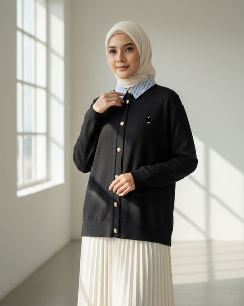 haura-wear-yumi-dress-lengan panjang-dress labuh-baju labuh-tunic-kaftan-midi-dress-blouse-shirt-long-sleeve-baju-muslimah-baju-perempuan-shirt-blouse-baju