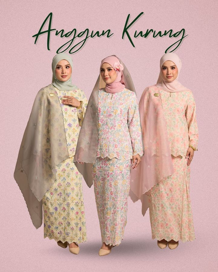 haura-wear-anggun-skirt-set-sulam-embroidery-pario-klasik-tradisional-mini kebaya-fabrik eyelet-raya-muslimah-long-sleeve-baju-skirt-kain-perempuan-baju-sepasang