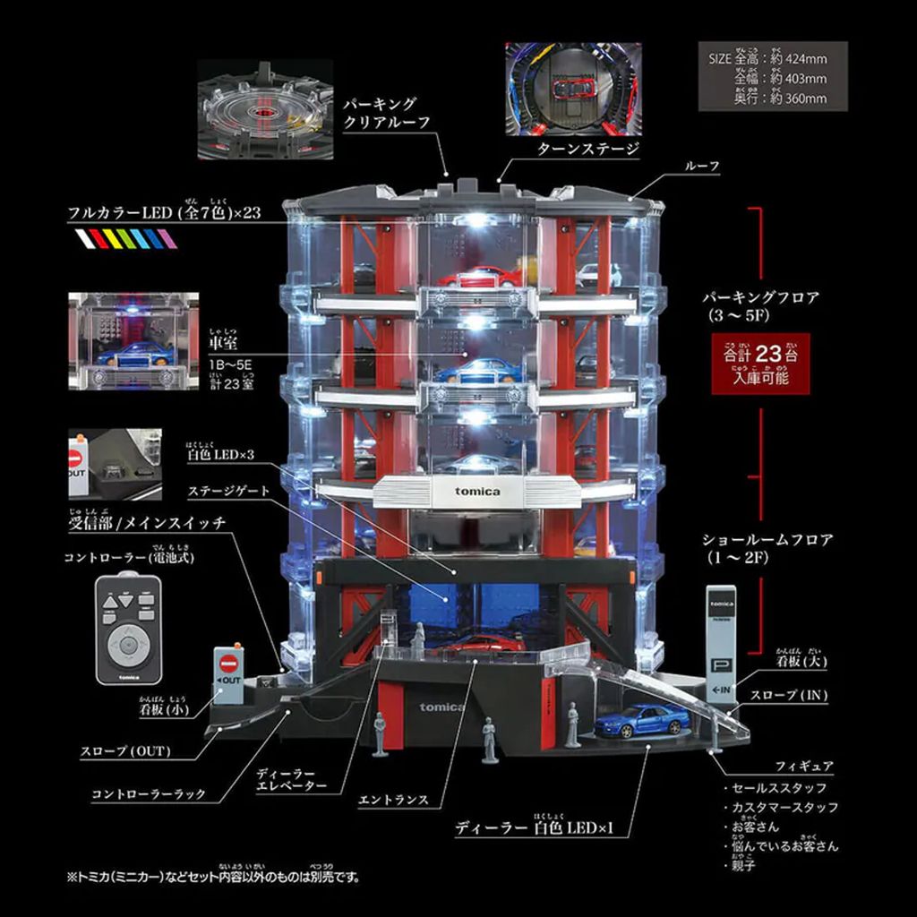 tomica-plus-parking-tower-parts-dimensions