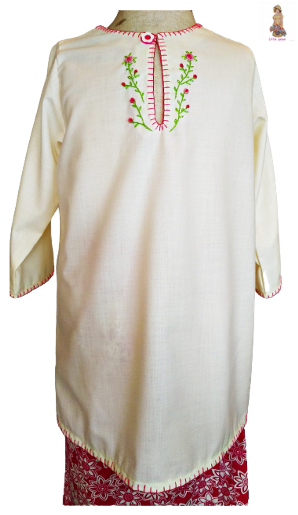 Little Leilani Dark Pink Embroidery Baju Kurung 6.png