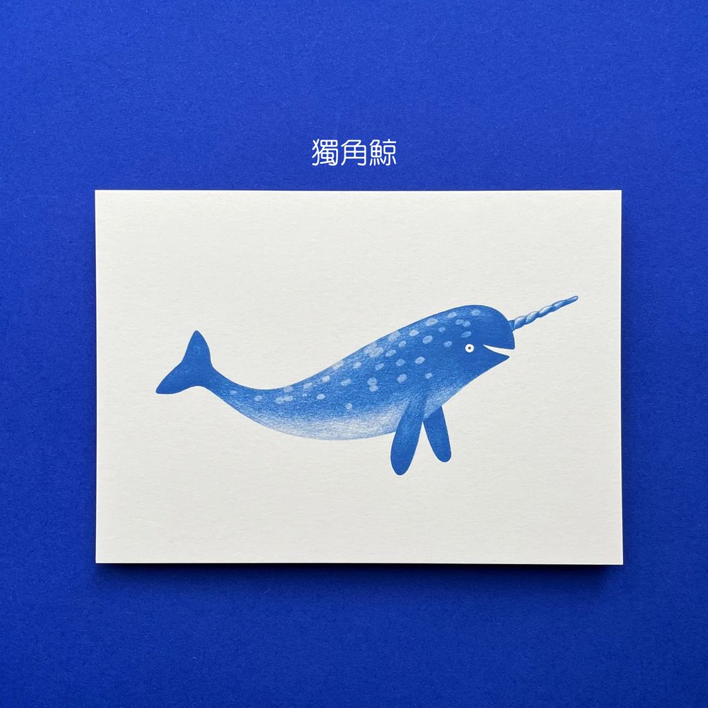 Postcard Marine Life 9 - Narval 明信片-海洋生物：獨角鯨-fotor-20260803123449