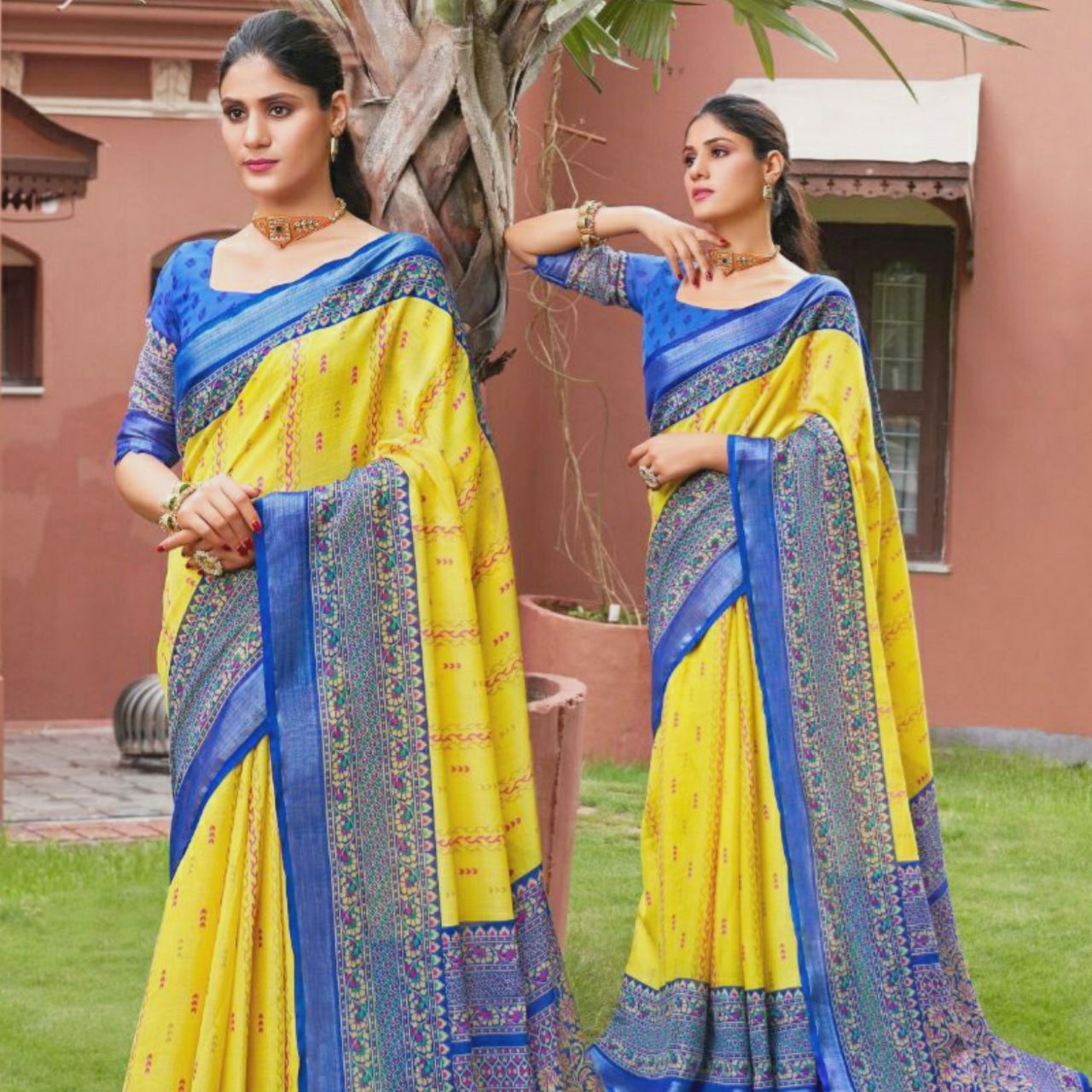 Saree Online Meesho Pink Blue Colour Saree - Designer Sarees Rs 500 to 1000  - SareesWala.com