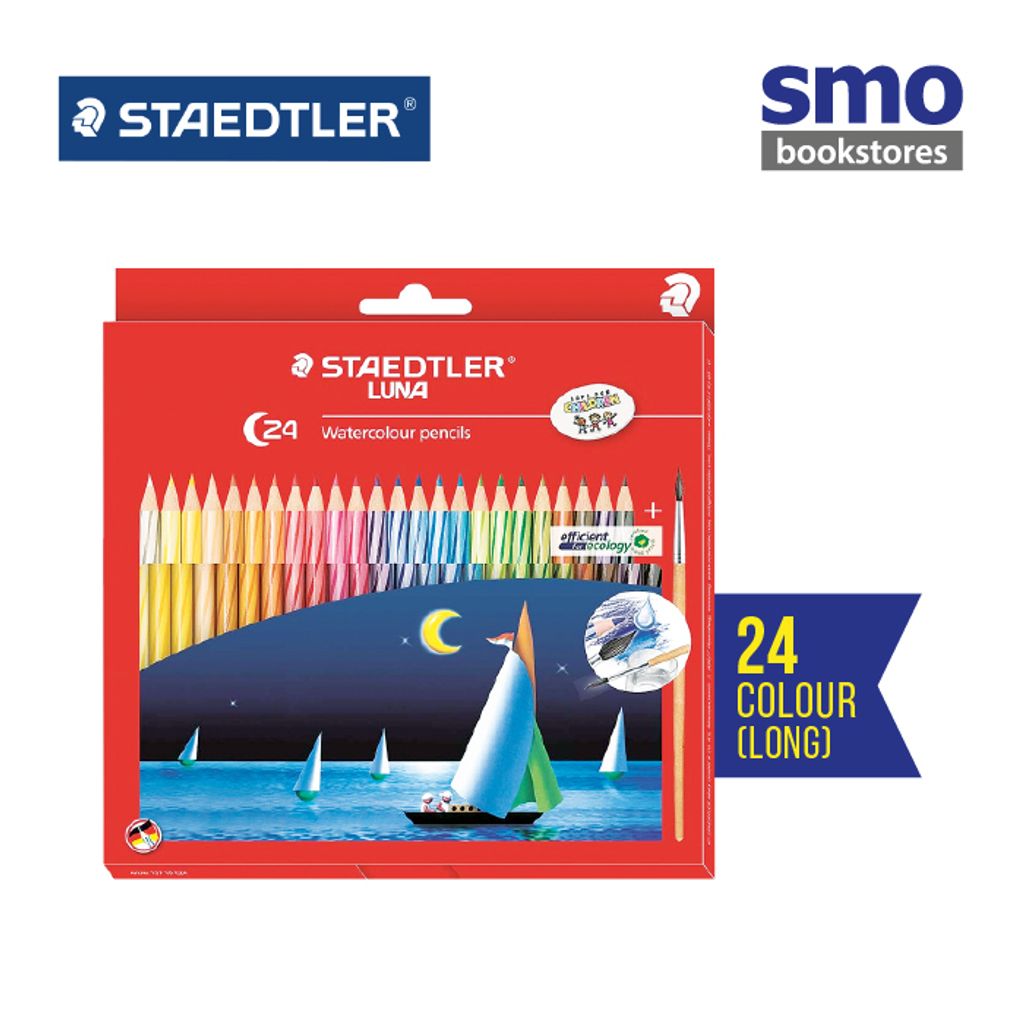 STAEDTLER Luna 24 Colors Coloured Pencil Set with FREE Pencil Sharpener