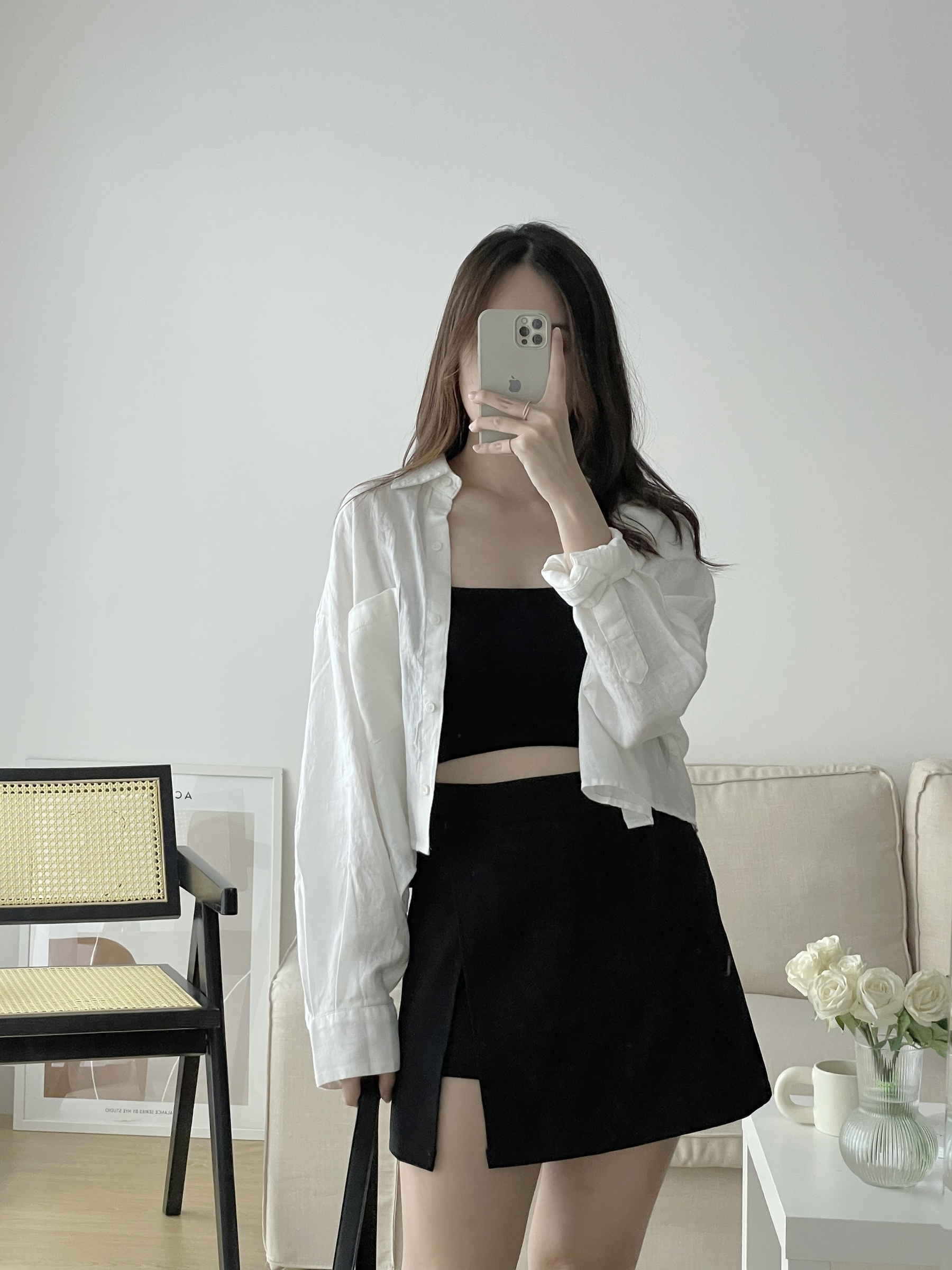 Daily A-Line Skort (Black/Grey) – Soul Chill Studio