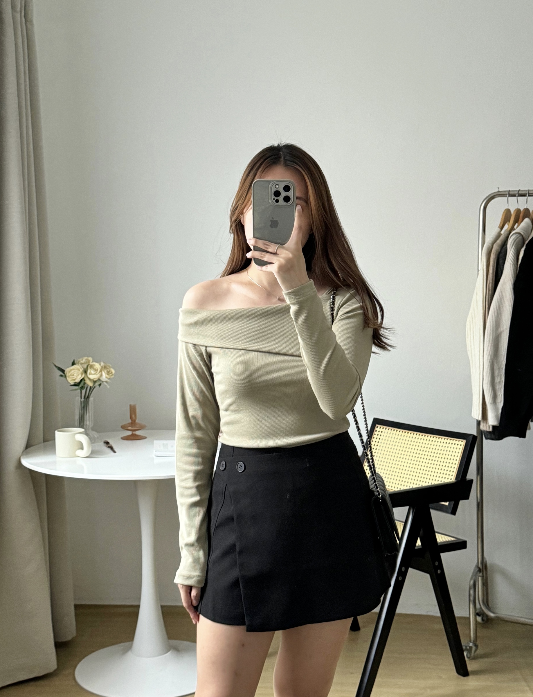 StudioDoe Sloping Neck ShoulderShape Top トップス StudioDoe