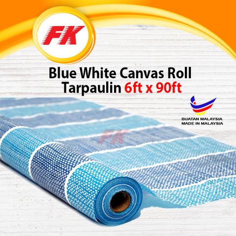 39.1 Blue White Canvas Roll 6ft x 90ft _1