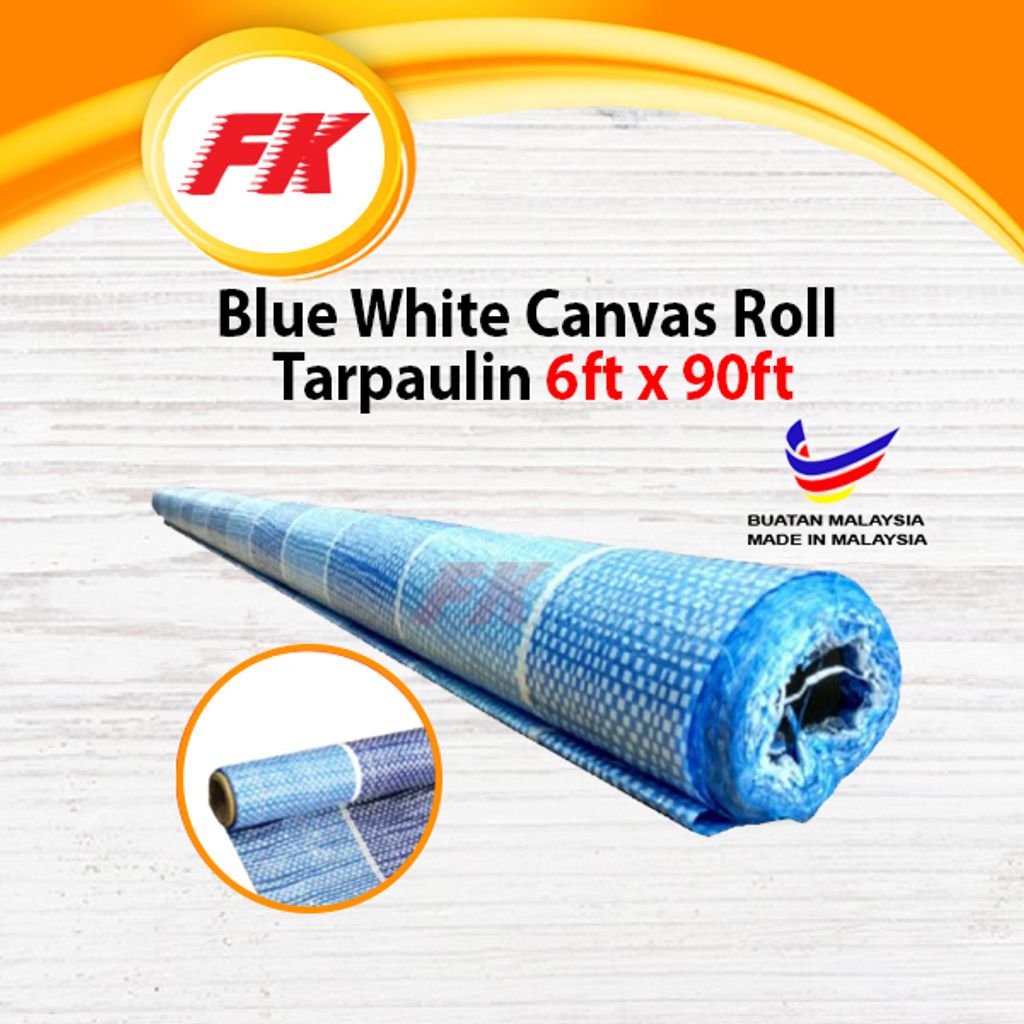 39.1 Blue White Canvas Roll 6ft x 90ft _3
