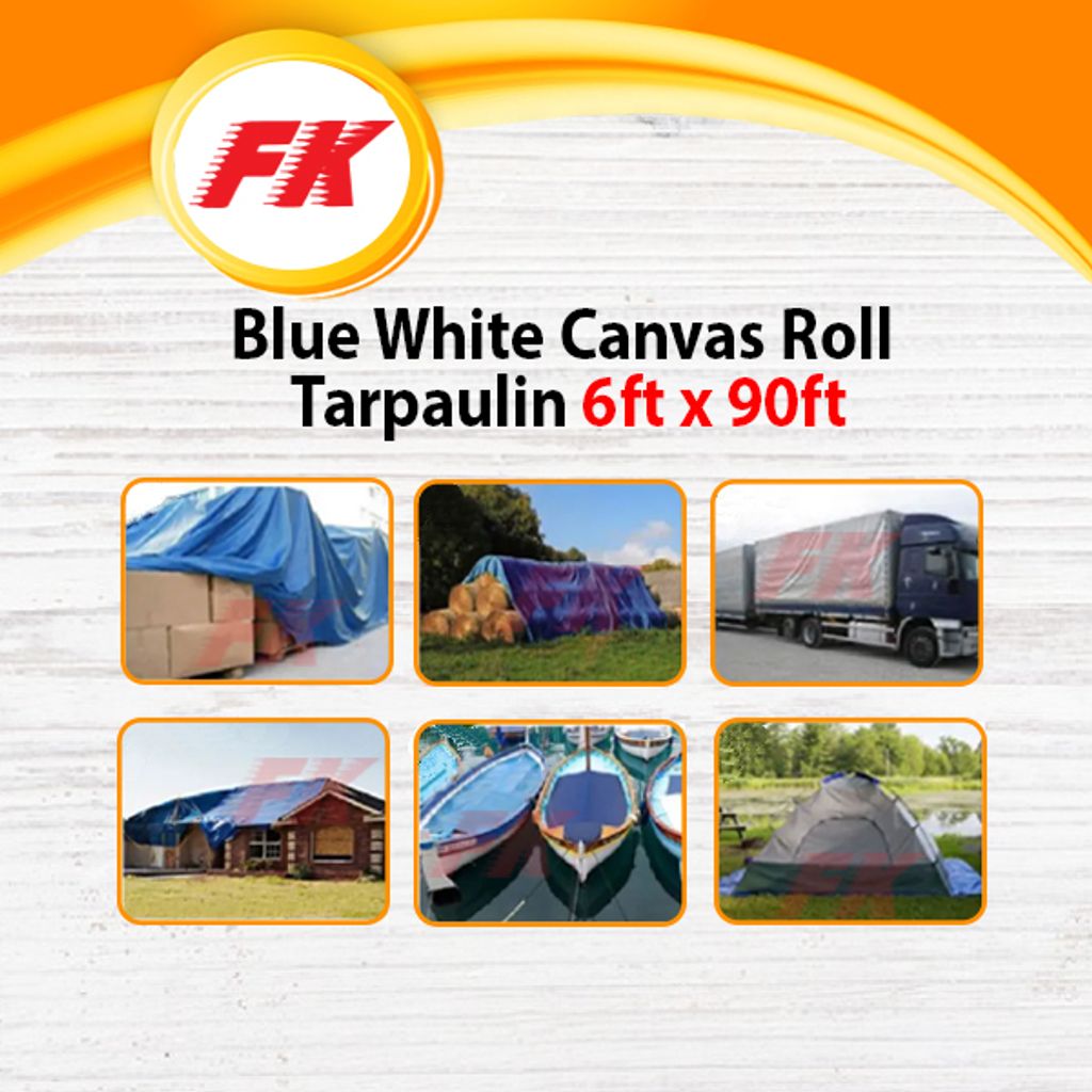 39.1 Blue White Canvas Roll 6ft x 90ft _4
