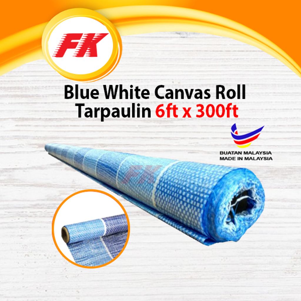 40.1 Blue White Canvas Roll 6ft x 300ft _3