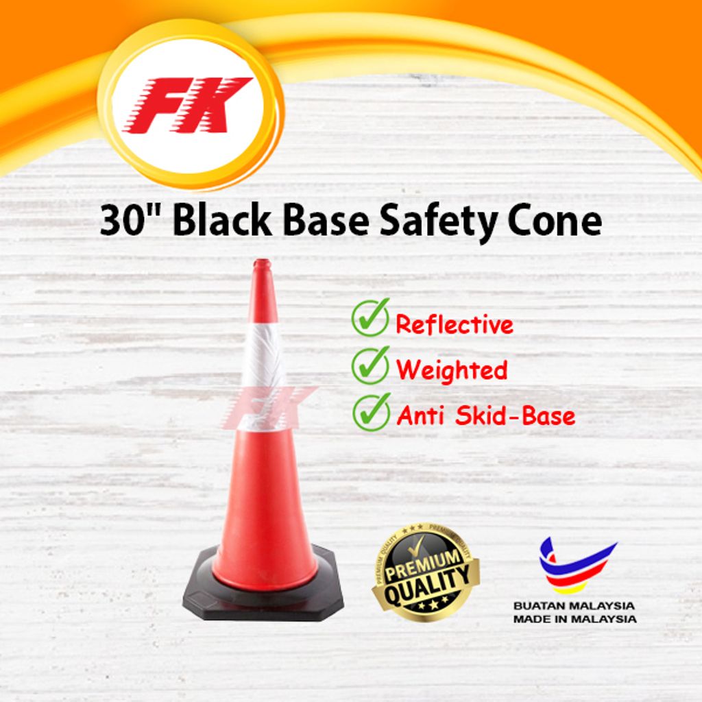85.1 30 Black Base Safety Cone_6
