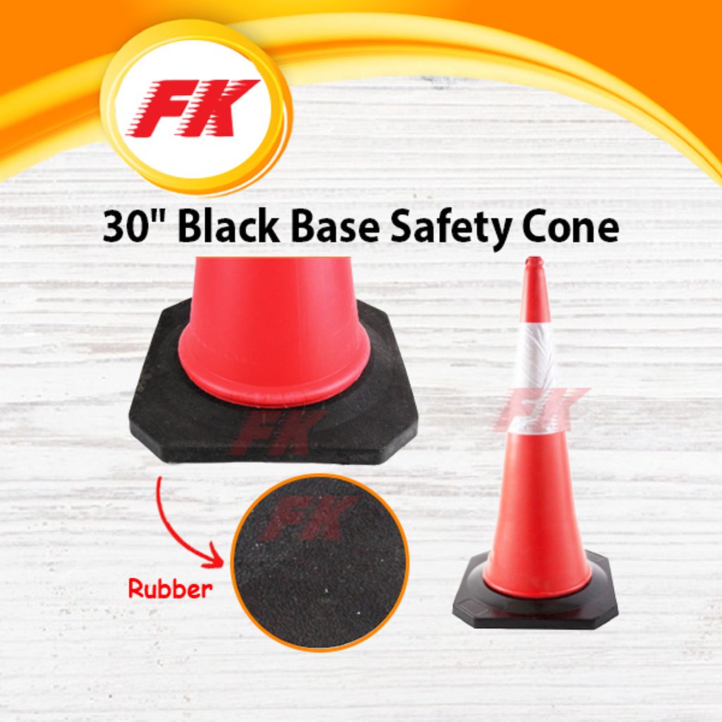 85.1 30 Black Base Safety Cone_4