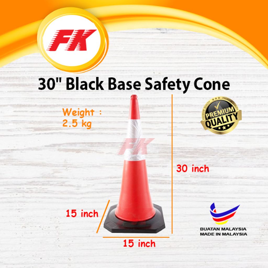 85.1 30 Black Base Safety Cone_2