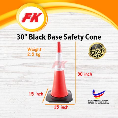 85.1 30 Black Base Safety Cone_2
