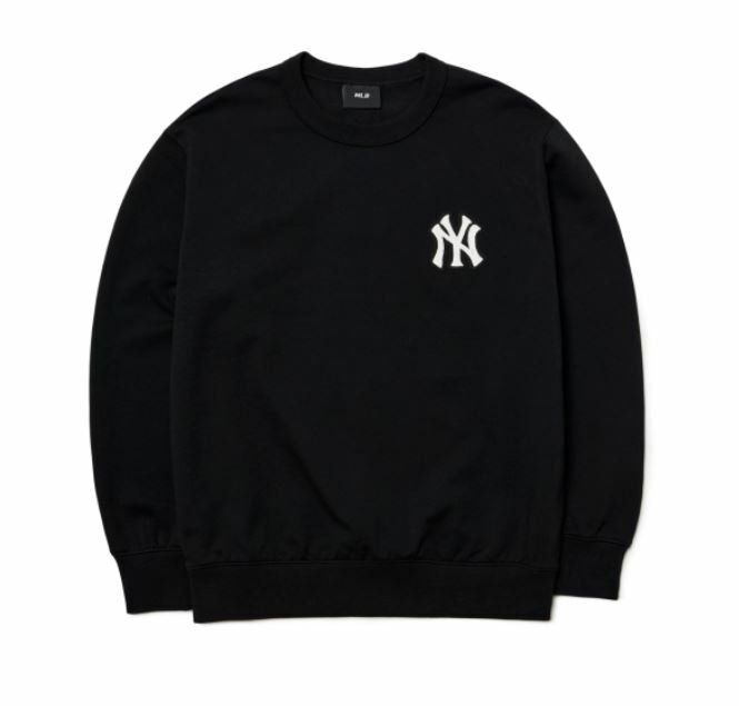 ☆MLB Korea☆ Basic Small Logo Overfit Man to Man NY Black MLB NY Basic Monogram Logo Overfit Sweatshirt – UFCO MY