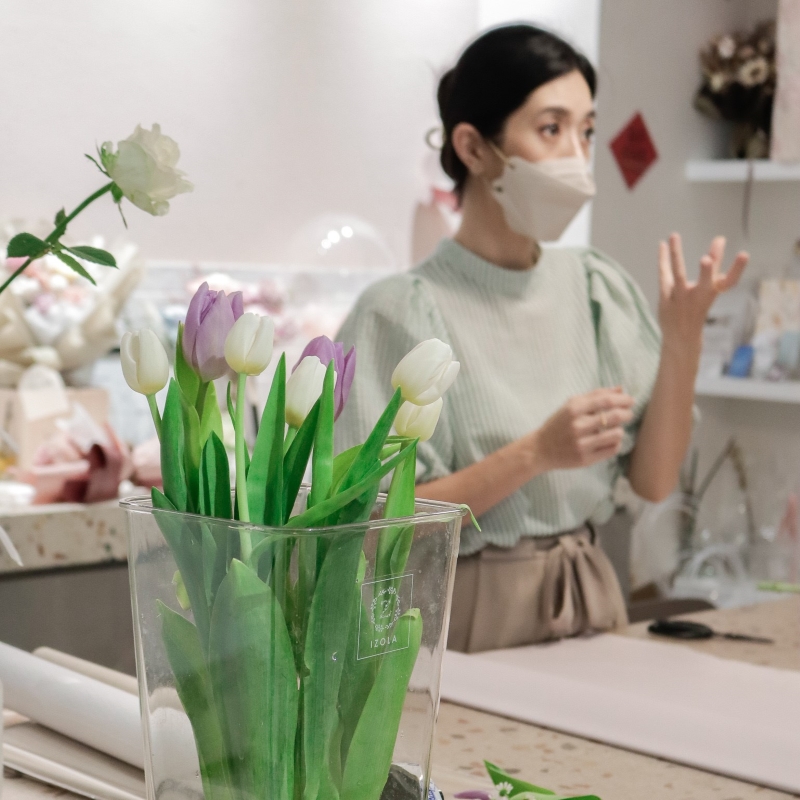 高雄花店_花藝教室_鮮花花藝課_鬱金香包裝課程 (4)