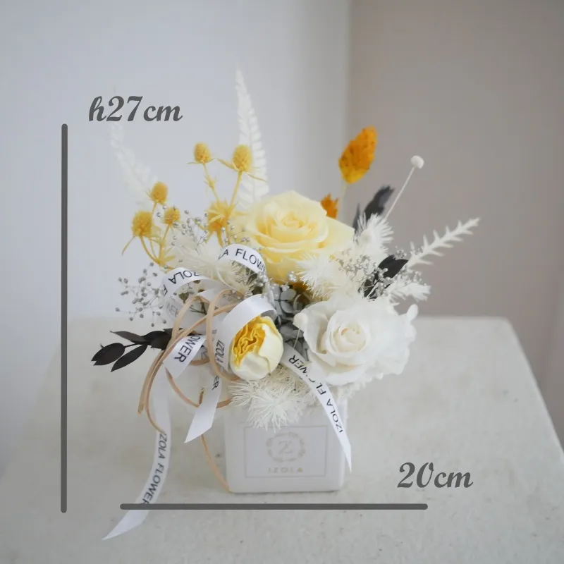 黃色永生玫瑰鬱金香盆花推薦78.jpg