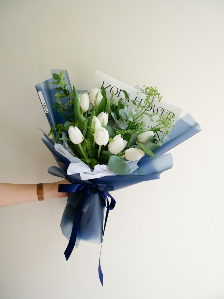 白色鬱金香花束推薦_高雄左營花店14.jpg
