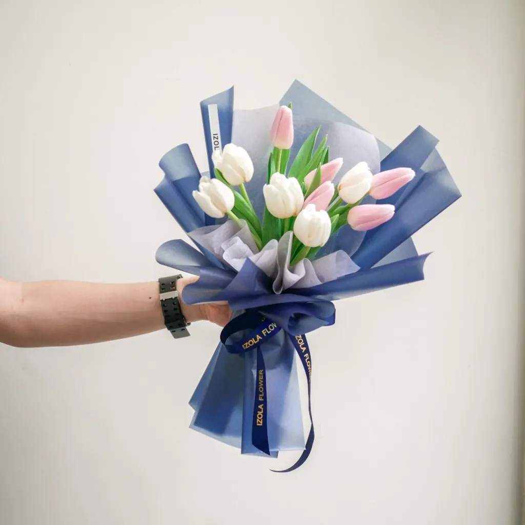 高雄鬱金香花店_情人節白粉鬱金香4