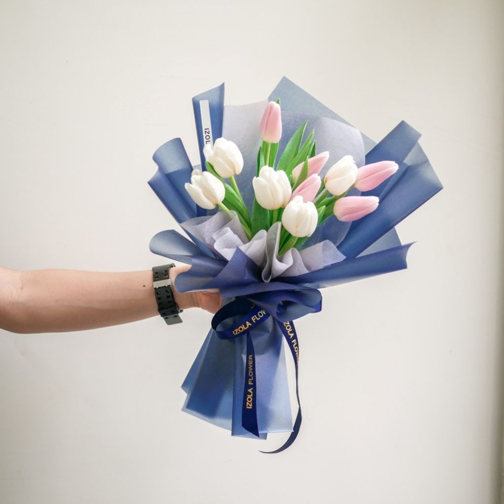 高雄鬱金香花店_情人節白粉鬱金香4