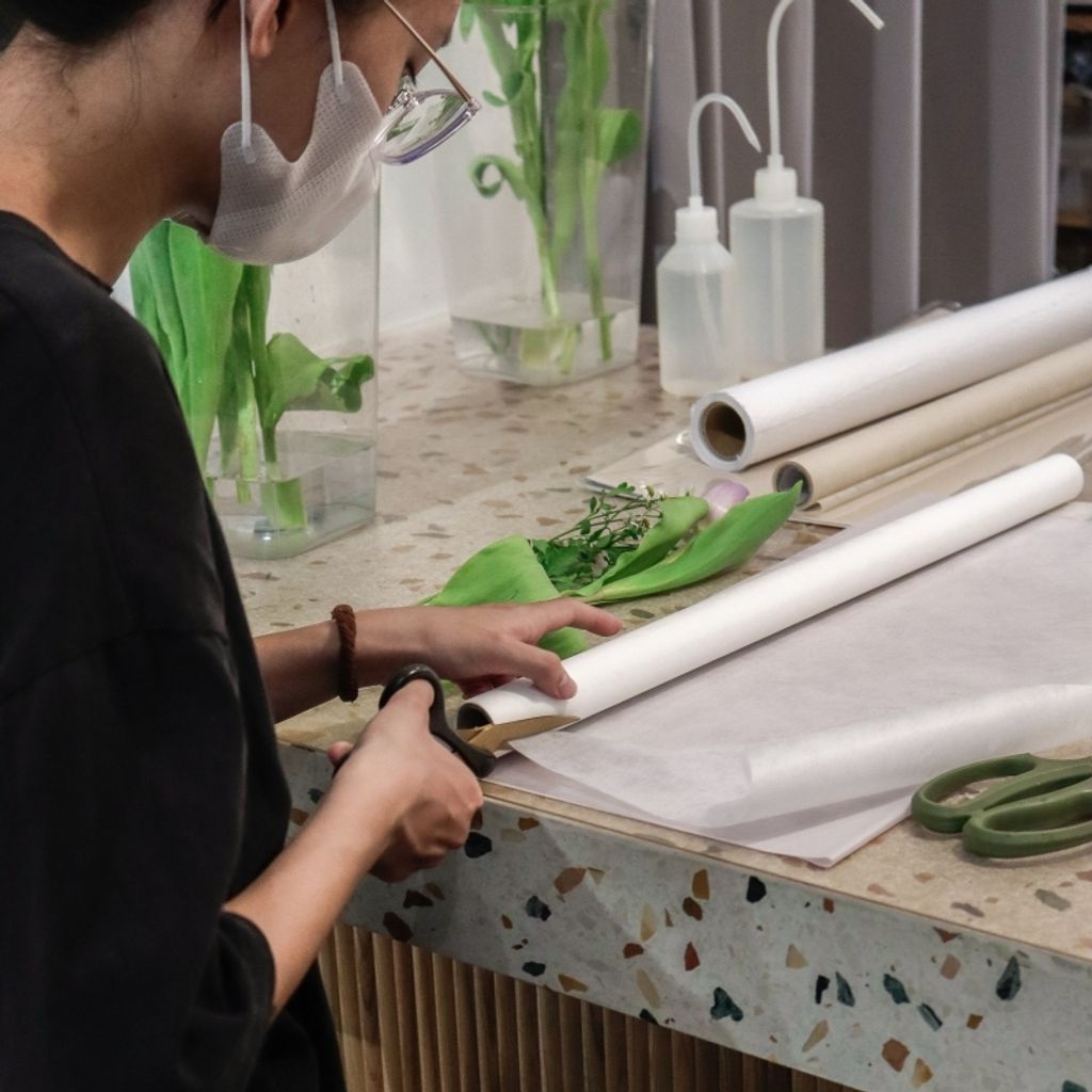 高雄花店_花藝教室_鮮花花藝課_鬱金香包裝課程 (9)