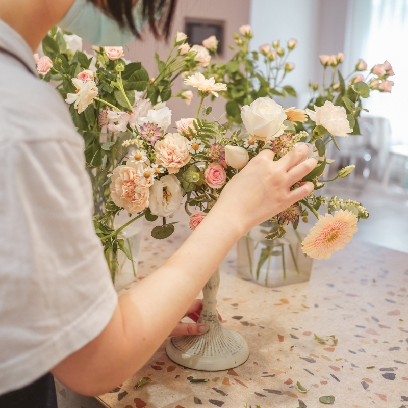 高雄花店_花藝課程_花藝教室_法式燭台花 (3)