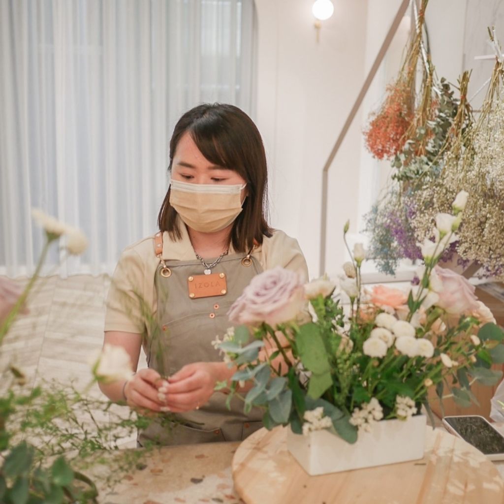 高雄花店_花藝教室_花藝課程_鮮花桌上盆 (3)