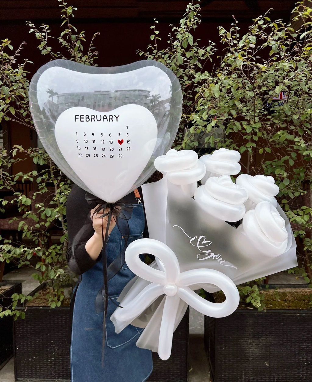 情人空飄氣球花束組2080