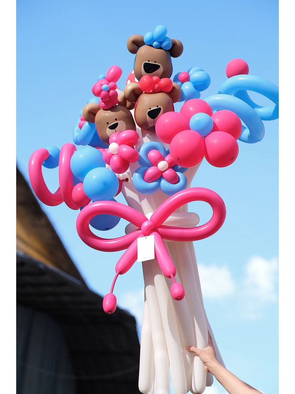 可愛熊氣球花束