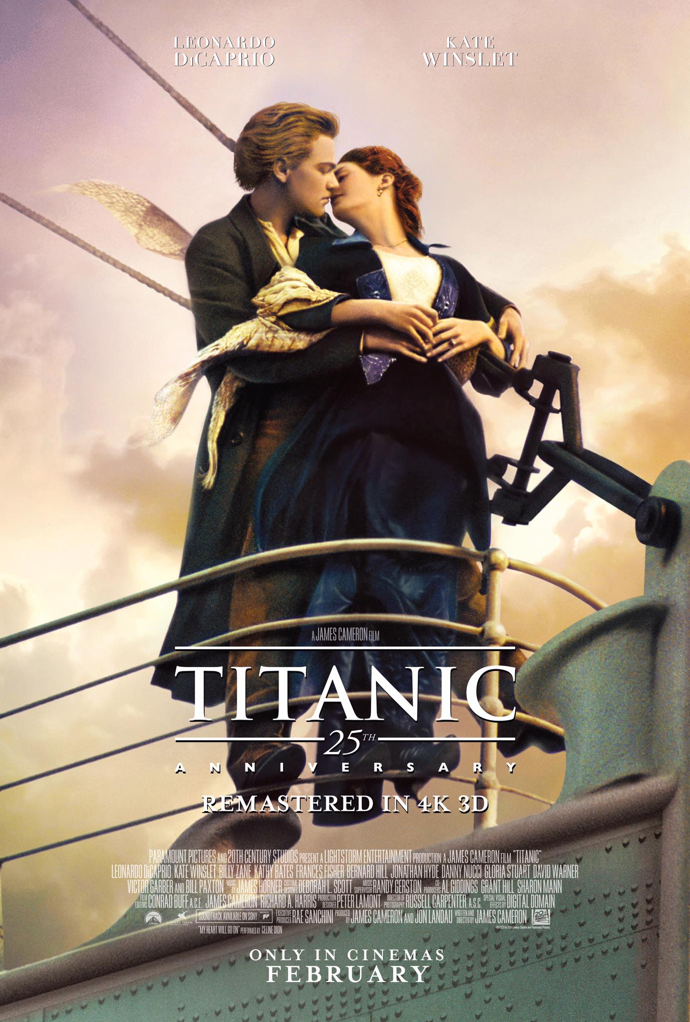 《鐵達尼號》Titanic (1997)，美國原版雙面海報(25周年B款)，尺寸：27 x 40 吋（68.58 X 101.6 公分高），價格是0000元(無框)。---