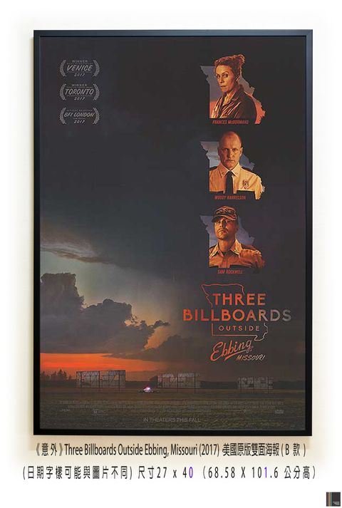 《意外》Three Billboards Outside Ebbing, Missouri (2017)，美國原版雙面海報(B款)空.jpg