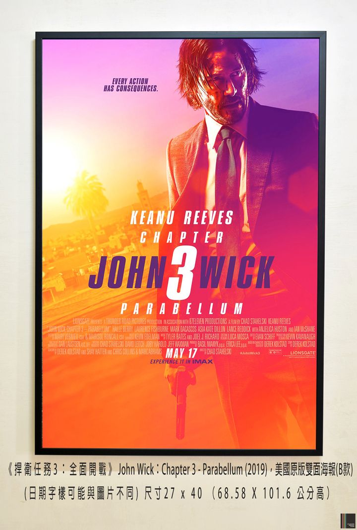 《捍衛任務3：全面開戰》John Wick：Chapter 3 - Parabellum (2019)，美國原版雙面海報(B款)空.jpg