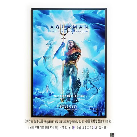 《水行俠 失落王國》Aquaman and the Lost Kingdom (2023)，美國原版雙面海報(D款)空