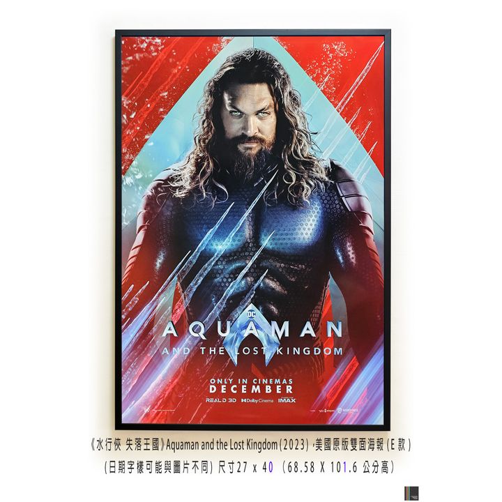 《水行俠 失落王國》Aquaman and the Lost Kingdom (2023)，美國原版雙面海報(E款)空
